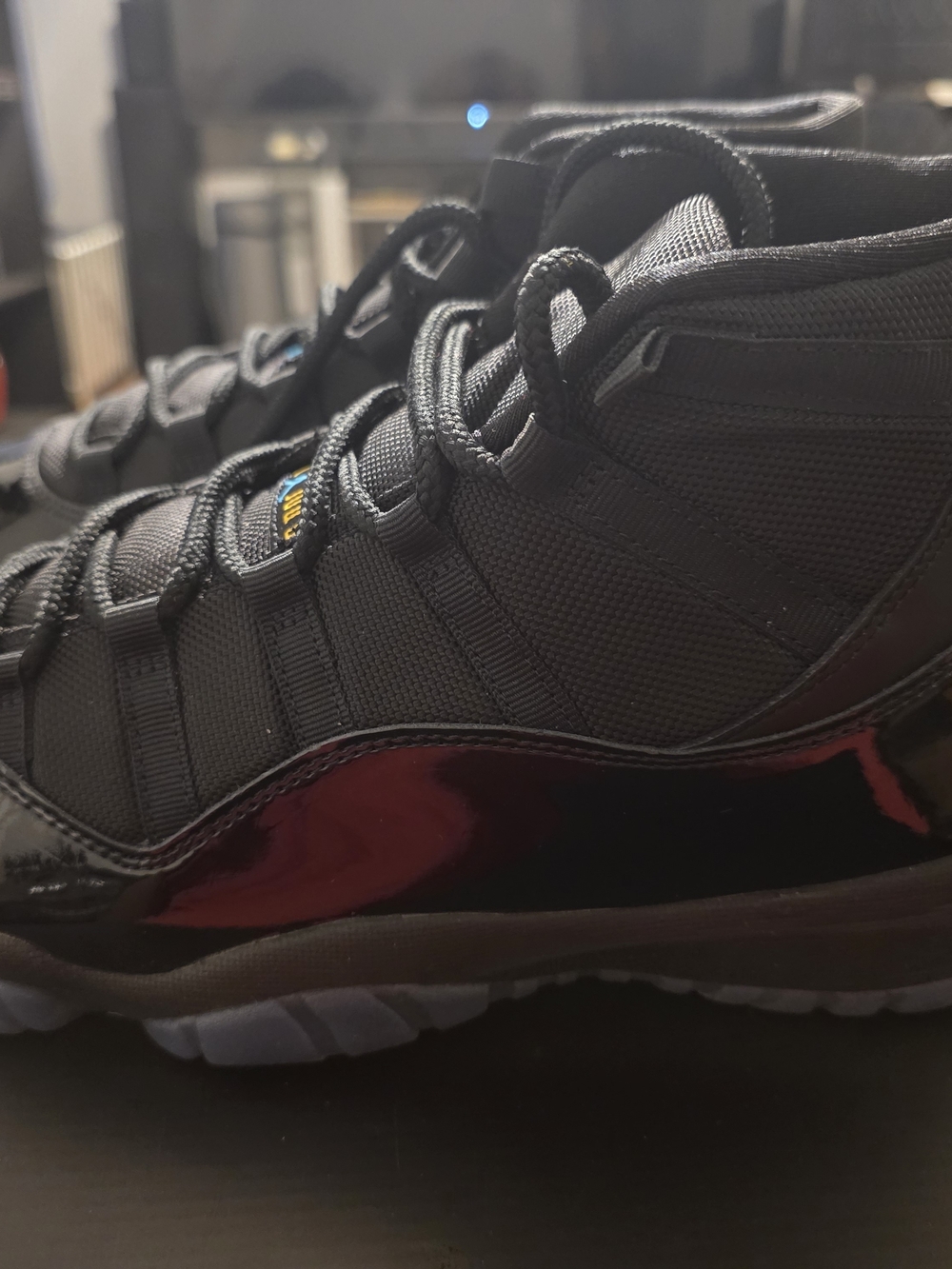 Air Jordan Retro11 "Gamma"  Black Patent Leather Basketball Shoes - Picture 2 of 7